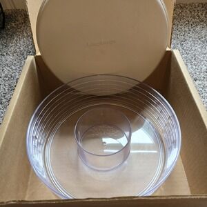 Longaberger‎ Protector Set 40811 Round Serving Basket Lidded Chip & Dip